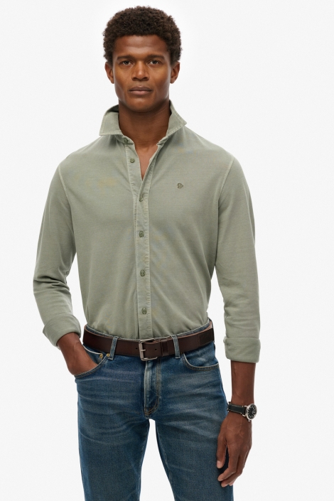 Superdry vintage destroy pique ls shirt